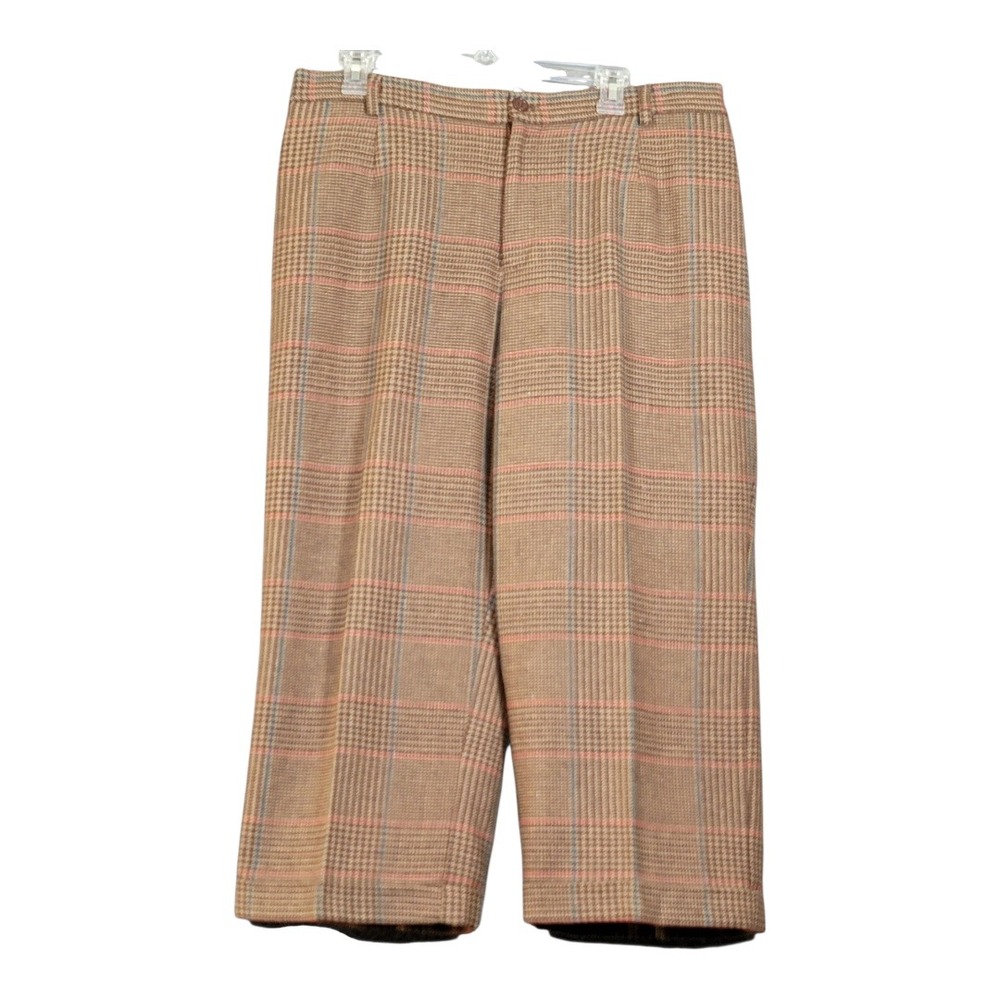 Jessica London Classic Wool Blend Plaid Cropped Fully Lined Women's Winter Pants